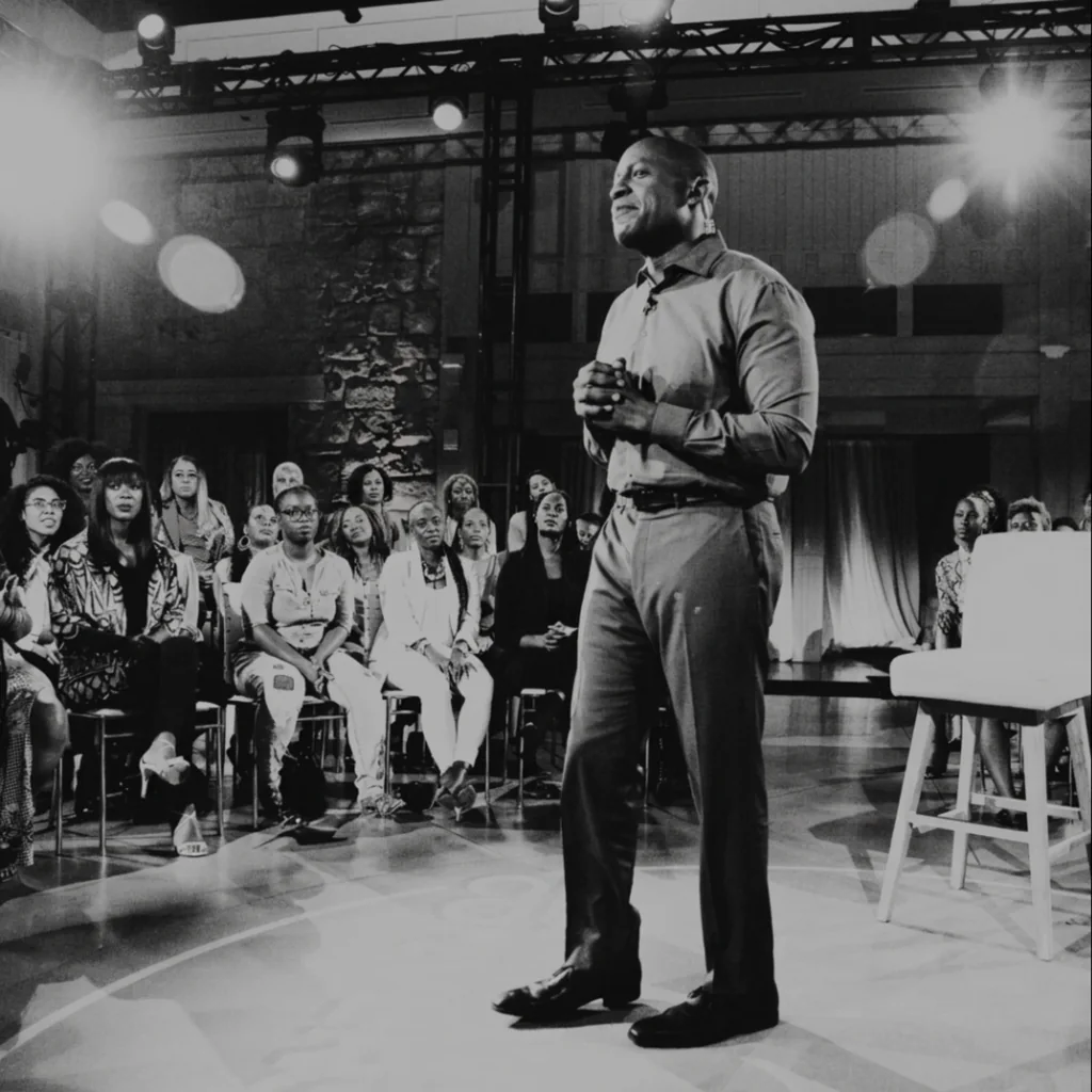 Carlos Watson on stage in front of a live audience